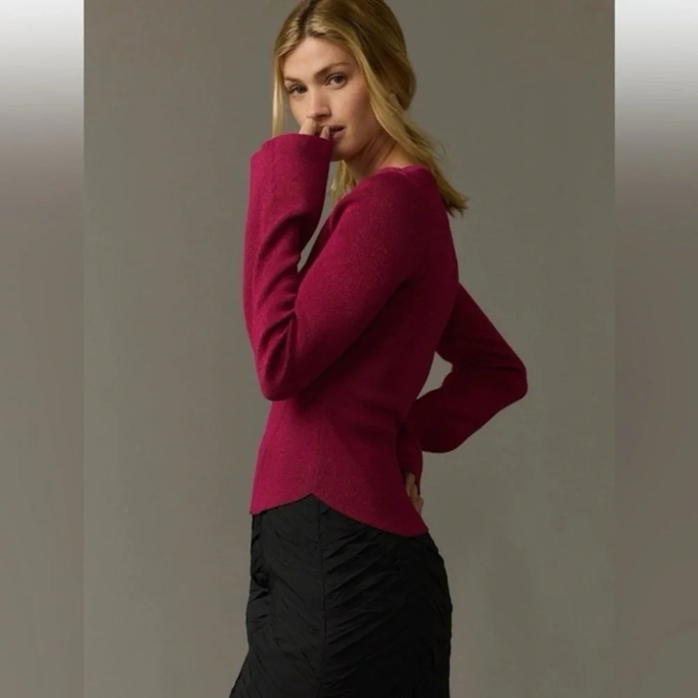 NWT Size S  Maeve SquareNeck BellSleeve Sweater - Picture 3 of 16
